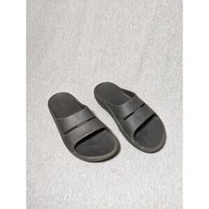 OOFOS OOahh Recovery Sandals Slide On Black Size Women's 9 Men's 7